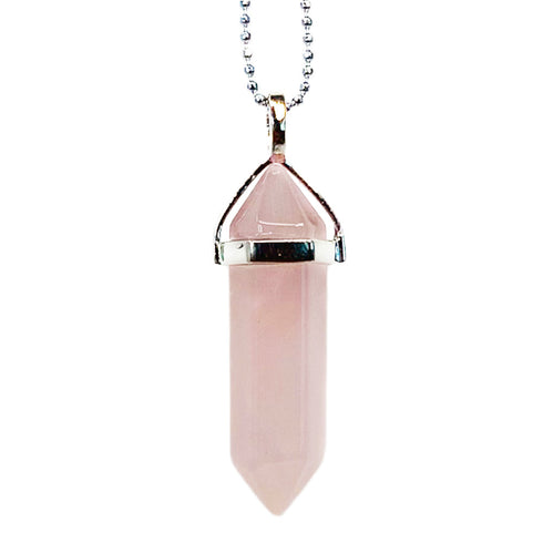 Rose Quartz Gemstone Pendant Necklace